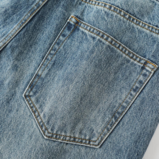 GXG男装25秋季时尚简约复古水洗宽松直筒休闲男式牛仔长裤K&C 商品图8