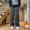 D121570秋冬新款暗纹扎染直筒脏脏裤加绒加厚情侣款卫裤 商品缩略图7