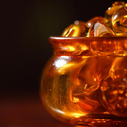 琉璃聚宝盆摆件金元宝工艺家居客厅酒柜酒店装饰礼品送礼 商品图2