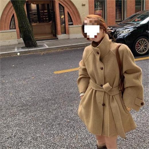 【显瘦不臃肿❗️慵懒氛围感十足】多巴胺新款韩版立领毛呢外套秋冬款慵懒风小个子chic宽松呢子大衣。jb 商品图0