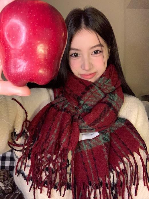 【YW】无忧购“礼物季”高级感新年圣诞复古格子流苏围巾女韩版秋冬保暖氛围感软糯披肩围脖W8416（截单后3-5天发货) 商品图1