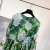 「断码清仓」植物花卉艺术感收腰长袖真丝仙女裙 L码 ZFYY187 商品缩略图1