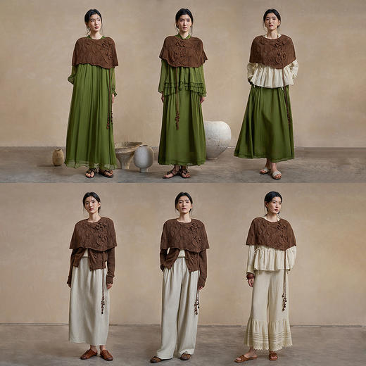 【林栖设计小店】手工钩花|金纱棉毛织披肩镂空立体感2026早春新款围巾女2961149 商品图2