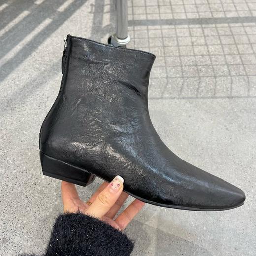 凯撒KS6952 复古做旧小方头切尔西短靴 商品图1