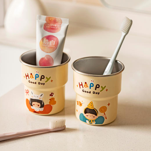 摩登主妇一家四口316不锈钢漱口杯刷牙杯洗漱杯儿童牙缸牙具杯子 商品图3