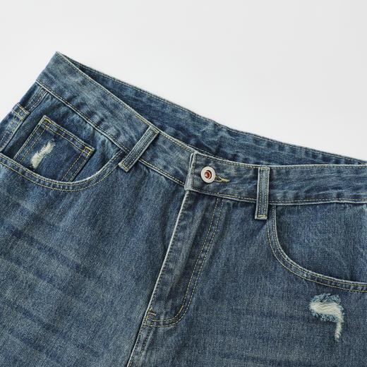 GXG男装25秋季个性潮流破洞款宽松休闲直筒百搭男式牛仔长裤K&C 商品图2