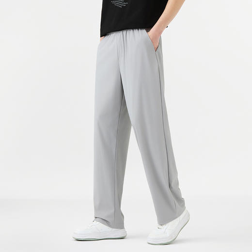 GXG男装25夏季舒适弹力松紧腰系绳轻薄透气男式直筒休闲长裤K&C 商品图6