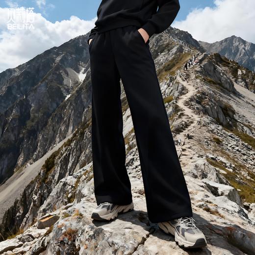 贝莉塔加厚加绒空气层宽松直筒裤BLT5221女运动长裤 商品图9