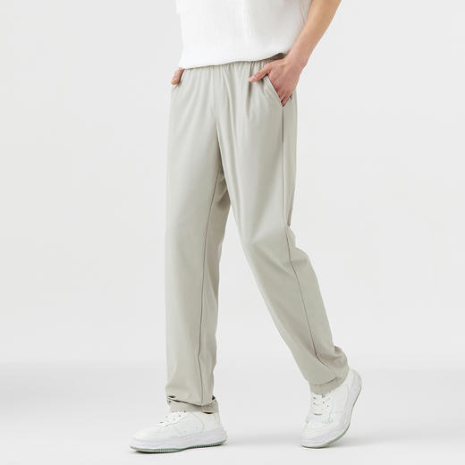 GXG男装25夏季简约纯色舒适百搭男式直筒休闲裤K&C 商品图1
