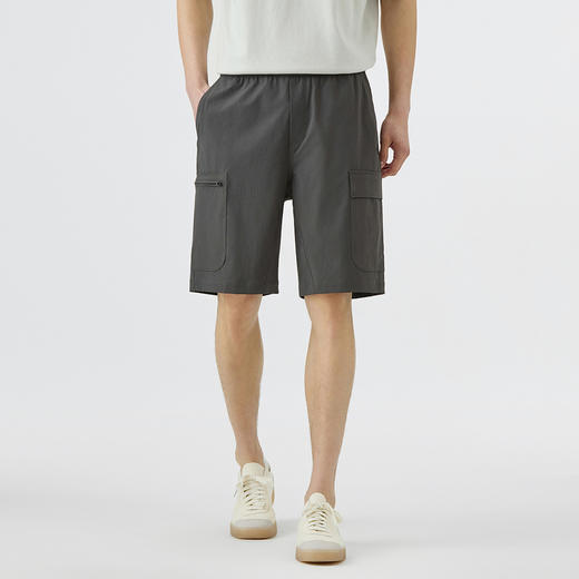 GXG男装25夏季时尚舒适松紧腰轻薄透气五分裤男式直筒休闲短裤K&C 商品图4