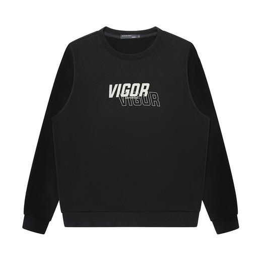 GXG男装【100%棉】25春季简约百搭字母印花圆领休闲男式长袖卫衣K&C 商品图2