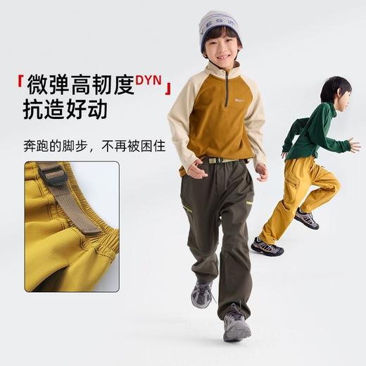 fx-咕噜日记儿童软壳一体绒长裤2025秋冬男童女童耐磨保暖防泼水裤子PDK2535 商品图3