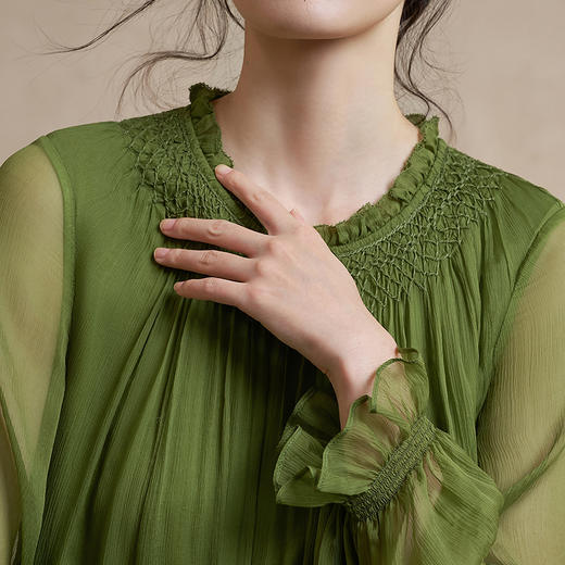 【林栖设计小店】轻雅真丝|桑蚕丝连衣裙松弛浪漫仙气2026早春新款长裙女1961179 商品图4