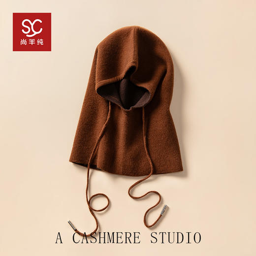 暖绒帽兜~羊绒法式秋冬纯色无檐帽子洋气新款时尚保暖R25116 商品图3