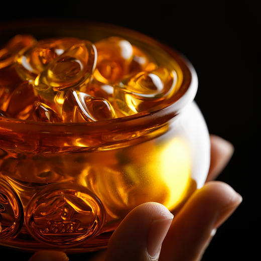 琉璃聚宝盆摆件金元宝工艺家居客厅酒柜酒店装饰礼品送礼 商品图4