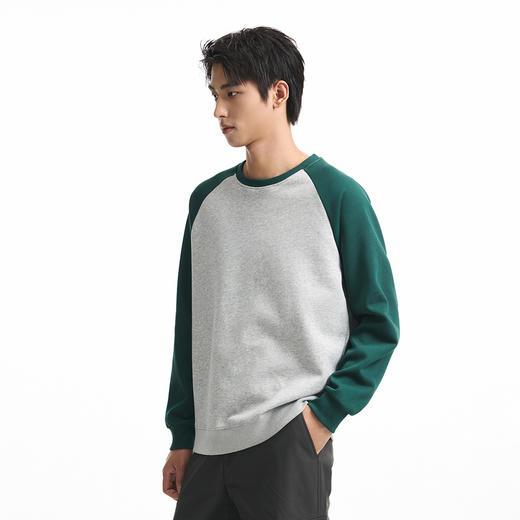 GXG男装秋季时尚撞色拼接套头圆领插肩袖男式长袖休闲卫衣K&C 商品图7