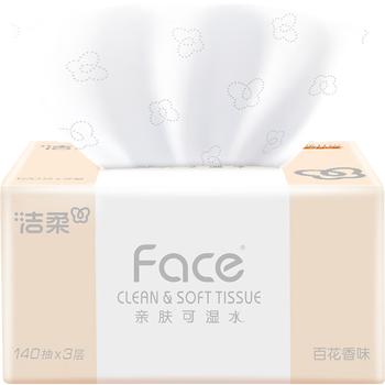 洁柔抽纸 粉Face柔韧3层140抽*18包 面巾纸 百花香味纸巾 整箱卫生纸 /家庭清洁/纸品 /清洁纸品 /抽纸 商品图6