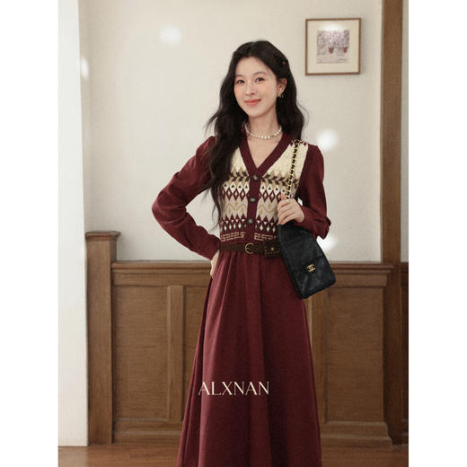 鹿向南【1217/20:00新品前1小时7折限量100件】红色连衣裙 商品图1