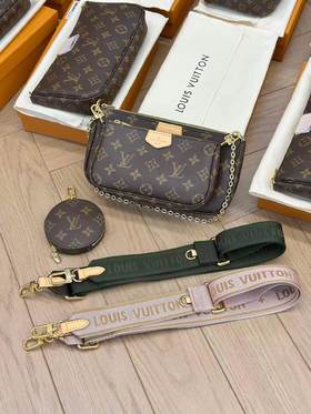 D121537时尚单品标志性老花满印三合一链条包包小包