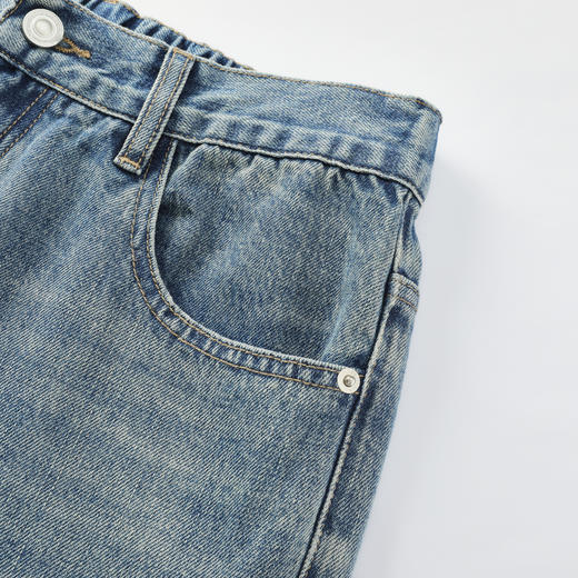 GXG男装25秋季弹力舒适半松紧腰百搭宽松日常通勤直筒男式牛仔裤K&C 商品图11