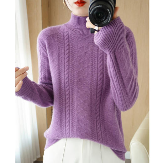 【清河羊毛羊绒专场】鹿展Z850 女士高领羊毛衫  商品图1