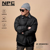 NPC潮牌厚板字母印花90%白鸭绒pu皮翻领羽绒服男保暖轻盈NP49DJ19 商品缩略图0