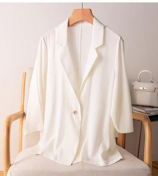 「断码清仓」七分袖白色真丝小西装外套 XL码 ZFYY211 商品图0