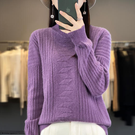 【清河羊毛羊绒专场】鹿展Z017 女士半高领羊毛衫 商品图6