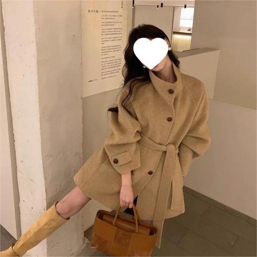 【显瘦不臃肿❗️慵懒氛围感十足】多巴胺新款韩版立领毛呢外套秋冬款慵懒风小个子chic宽松呢子大衣。jb 商品图1