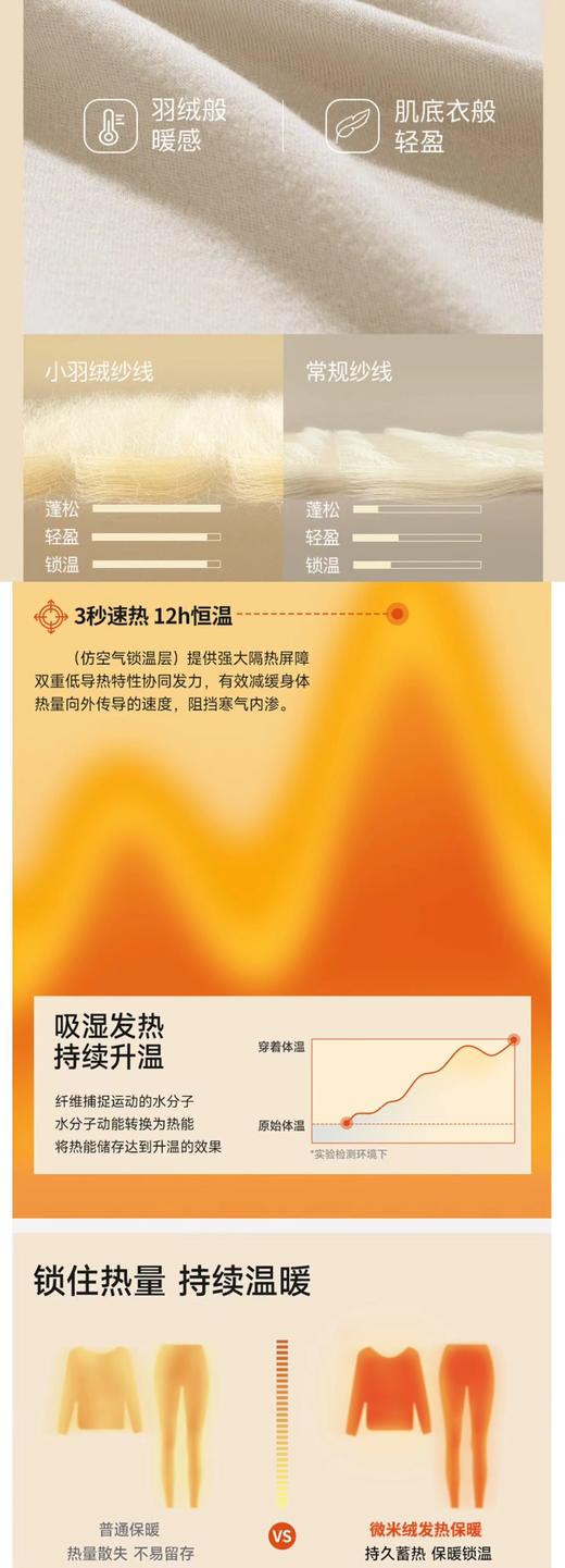 D121582女士微米绒发热美体衣轻暖式保暖内衣套装 商品图13