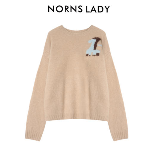 NORNS LADY诺恩 秋冬新款羊毛毛针织衫圆领复古毛衣 H25SK09900 商品图1