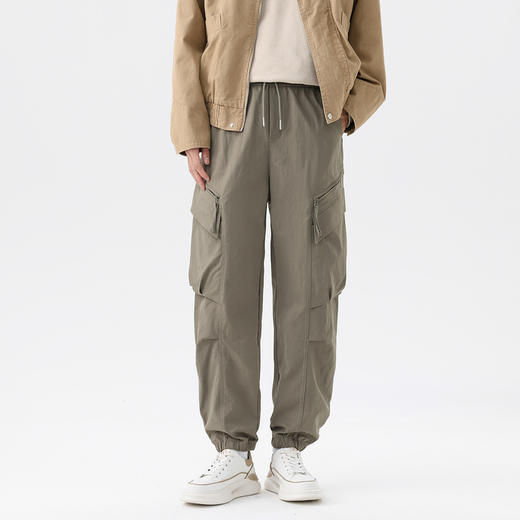 GXG男装【伞兵裤】25秋季户外工装宽松直筒运动裤男式束脚休闲裤K&C 商品图4
