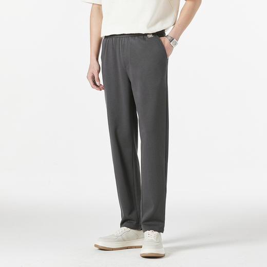 GXG男装【含莱赛尔】25春季松紧腰抽绳字母刺绣男式直筒休闲裤K&C 商品图1