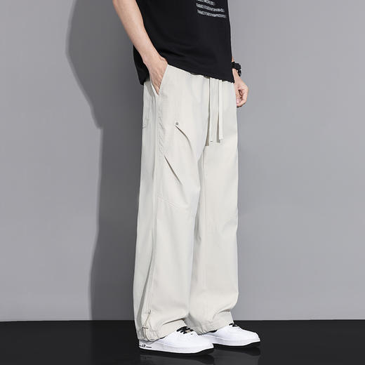 GXG男装2025春季弹力抽绳设计户外运动百搭宽松直筒休闲长裤K&C 商品图11