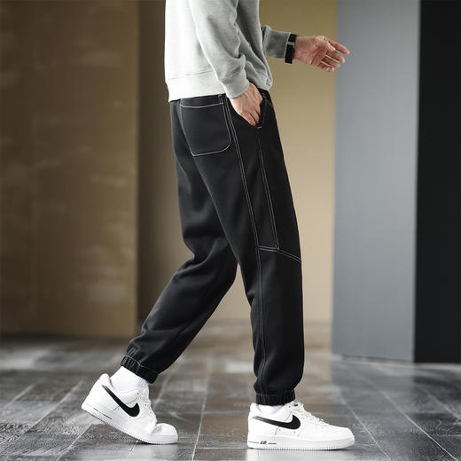GXG男装25春季时尚潮流拼接设计户外运动百搭男式休闲束脚裤K&C 商品图4