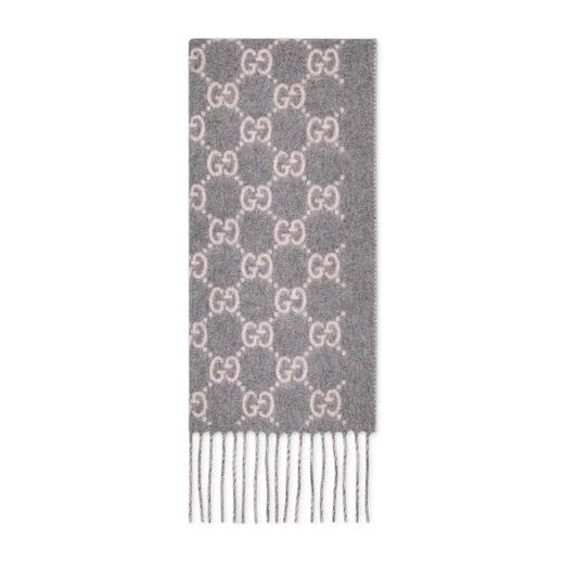 GUCCI 古驰 女士GG山羊绒围巾 灰色 812317 3GAC0 1672 商品图0