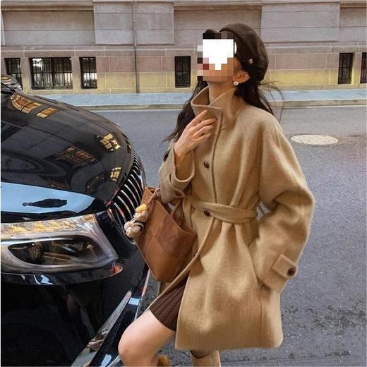 【显瘦不臃肿❗️慵懒氛围感十足】多巴胺新款韩版立领毛呢外套秋冬款慵懒风小个子chic宽松呢子大衣。jb 商品图2