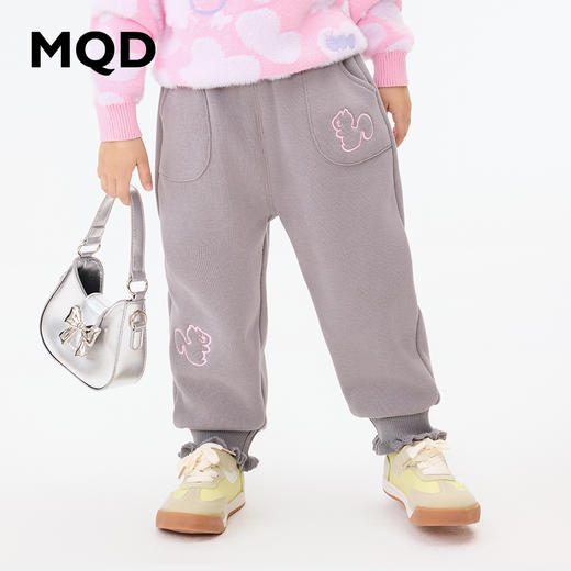 【秒】【MQD】女小童可爱童趣加绒保暖针织长裤 商品图0