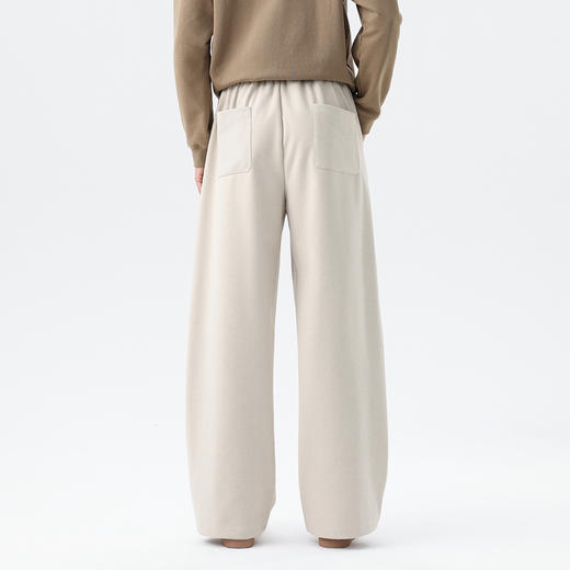 GXG男装25秋季时尚松紧腰系绳简约纯色百搭宽松直筒男式休闲裤K&C 商品图3