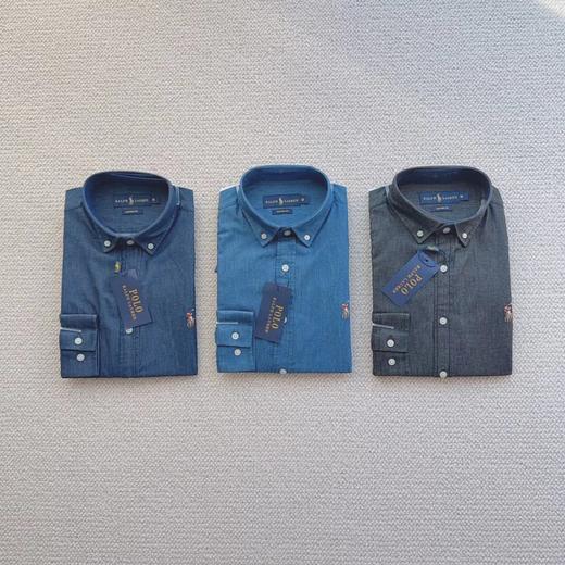 D121597通勤休闲刺绣小标全棉水洗牛仔衬衫 商品图1