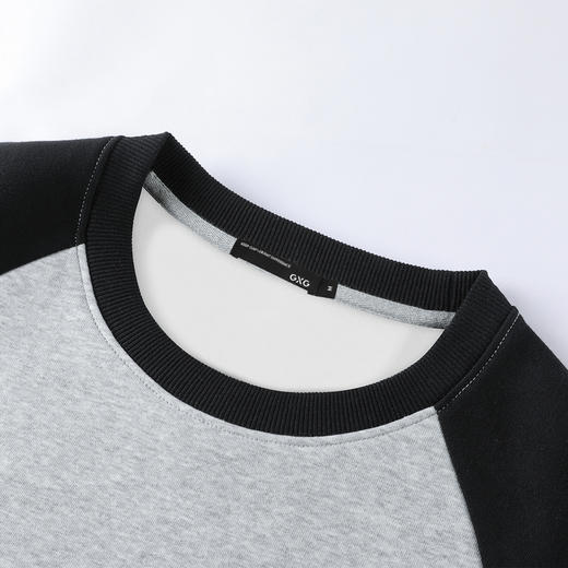 GXG男装25春季时尚潮流撞色拼接百搭休闲男式圆领卫衣K&C 商品图6