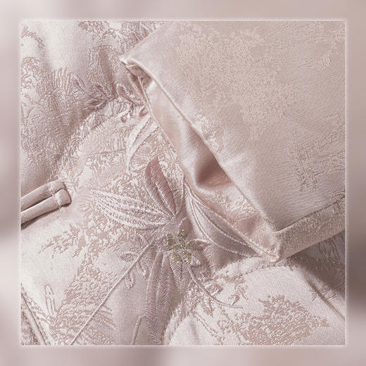 Bella Futura 粉黛金织.新中式立领盘扣金丝提花刺绣鹅绒服羽绒服外套 商品图5