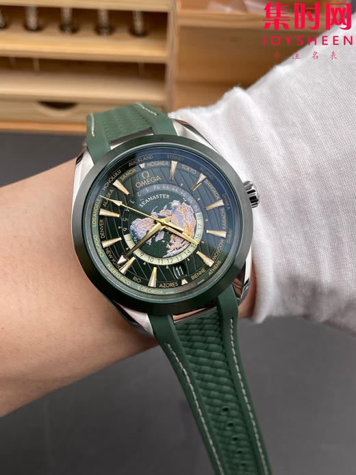 VS欧米茄新款海马世界时系列 VS海马世界时墨绿 绿海马 海马世界时绿色款 男士腕表 表径43mm 商品图8