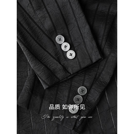 COCOBELLA设计感缎面仿醋酸通勤外套垂感气质女秋西装SI3101 商品图3