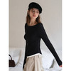 OLrain欧芮儿黑色长袖T恤女百搭显瘦舒适透气 商品缩略图4
