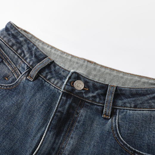 GXG男装25秋季日常通勤纯色简约百搭休闲时尚亲肤男式直筒牛仔裤K&C 商品图8