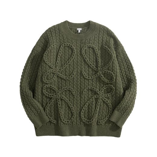 中性款羊毛麻花针织毛衣lv014 商品图0