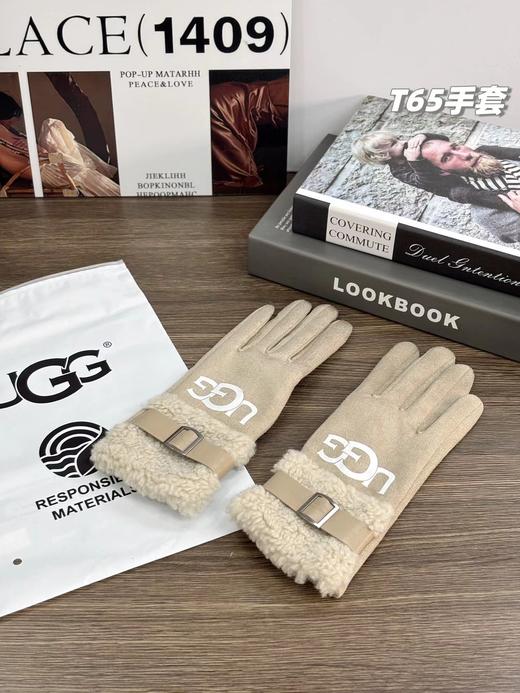 D121520加绒加厚款女士冬季麂皮+羊羔绒触屏手套 商品图10