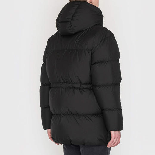 EMPORIO ARMANI 阿玛尼 男士徽标贴片绗缝连帽羽绒服 黑色 EM003419 AF18231 UC001 商品图2