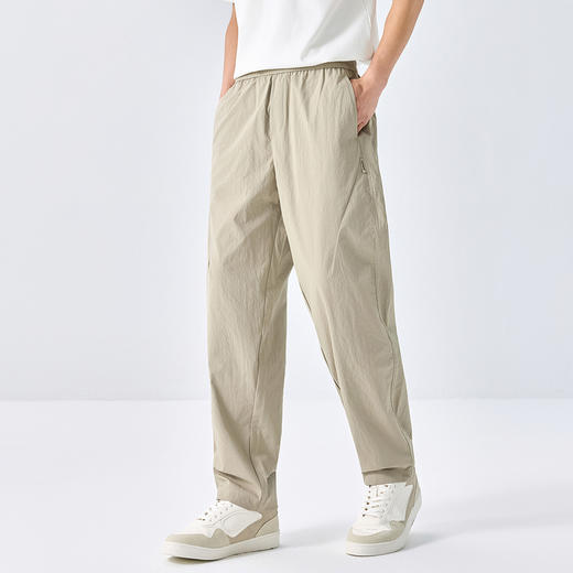 GXG男装25夏季时尚舒适松紧腰抽绳运动休闲直筒裤男式休闲裤K&C 商品图6